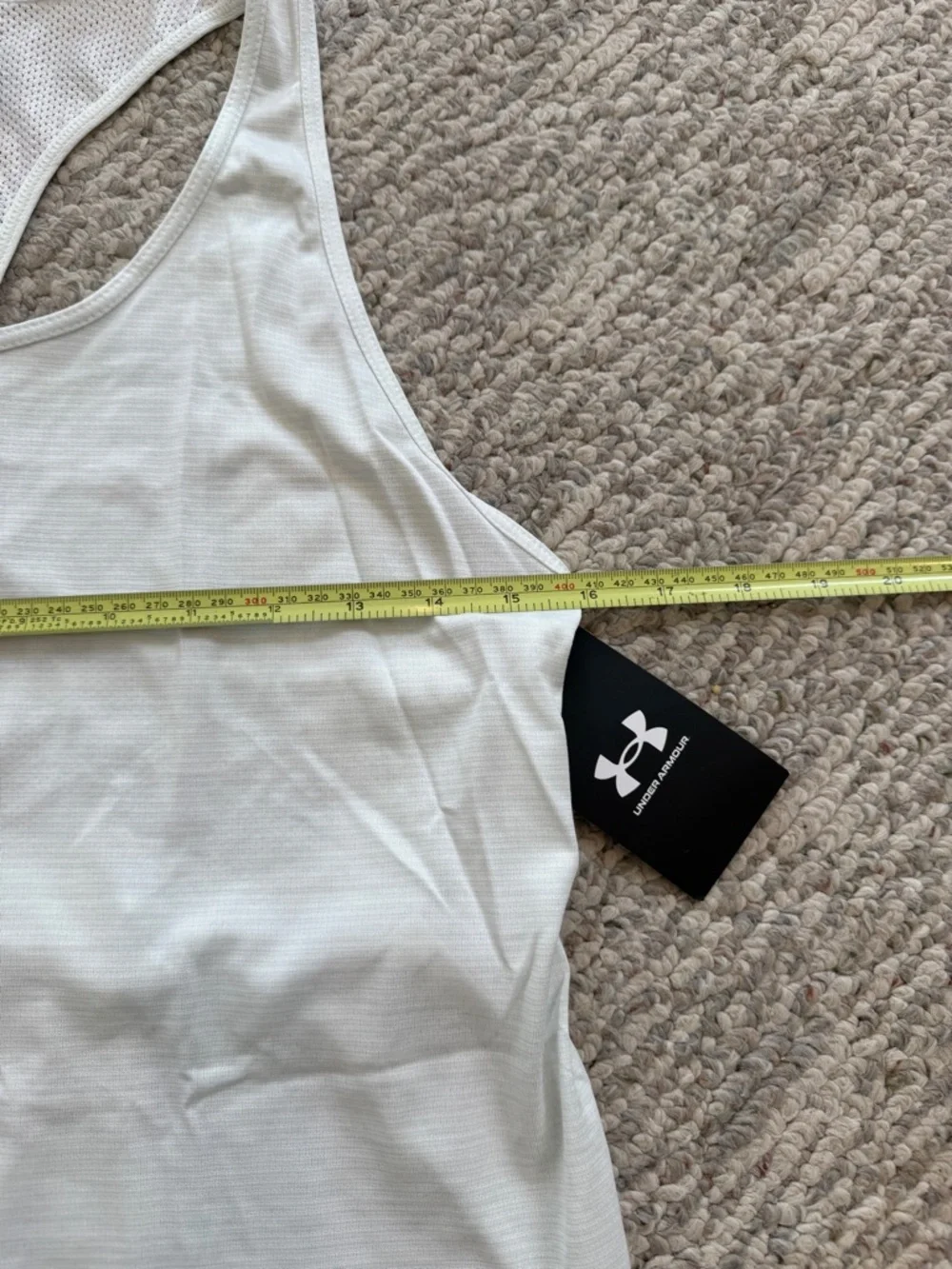 Under Armour White Racerback Tank Top Small Athleisure Gym Workout Active - Picture 10 of 10